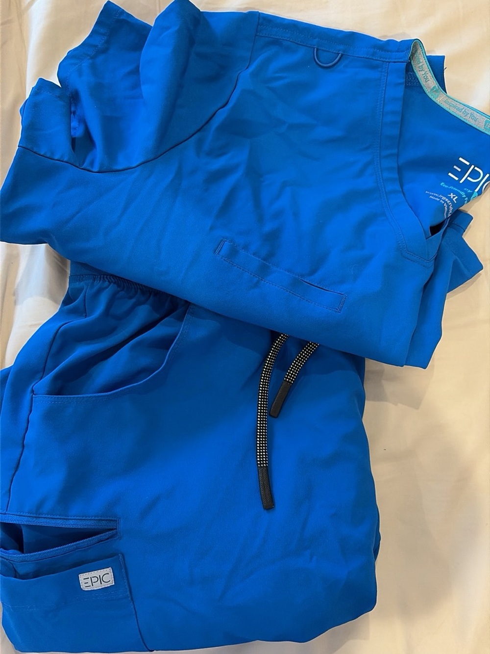 Women's Royal Blue Drawstring Jogger Scrub Set